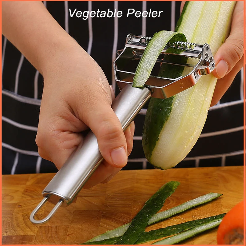 Vegetable Peeler Stainless Steel Melon Planer Double-Head Peeler Household Kitchen Multiple-Function Fruit And Vegetable Peeler