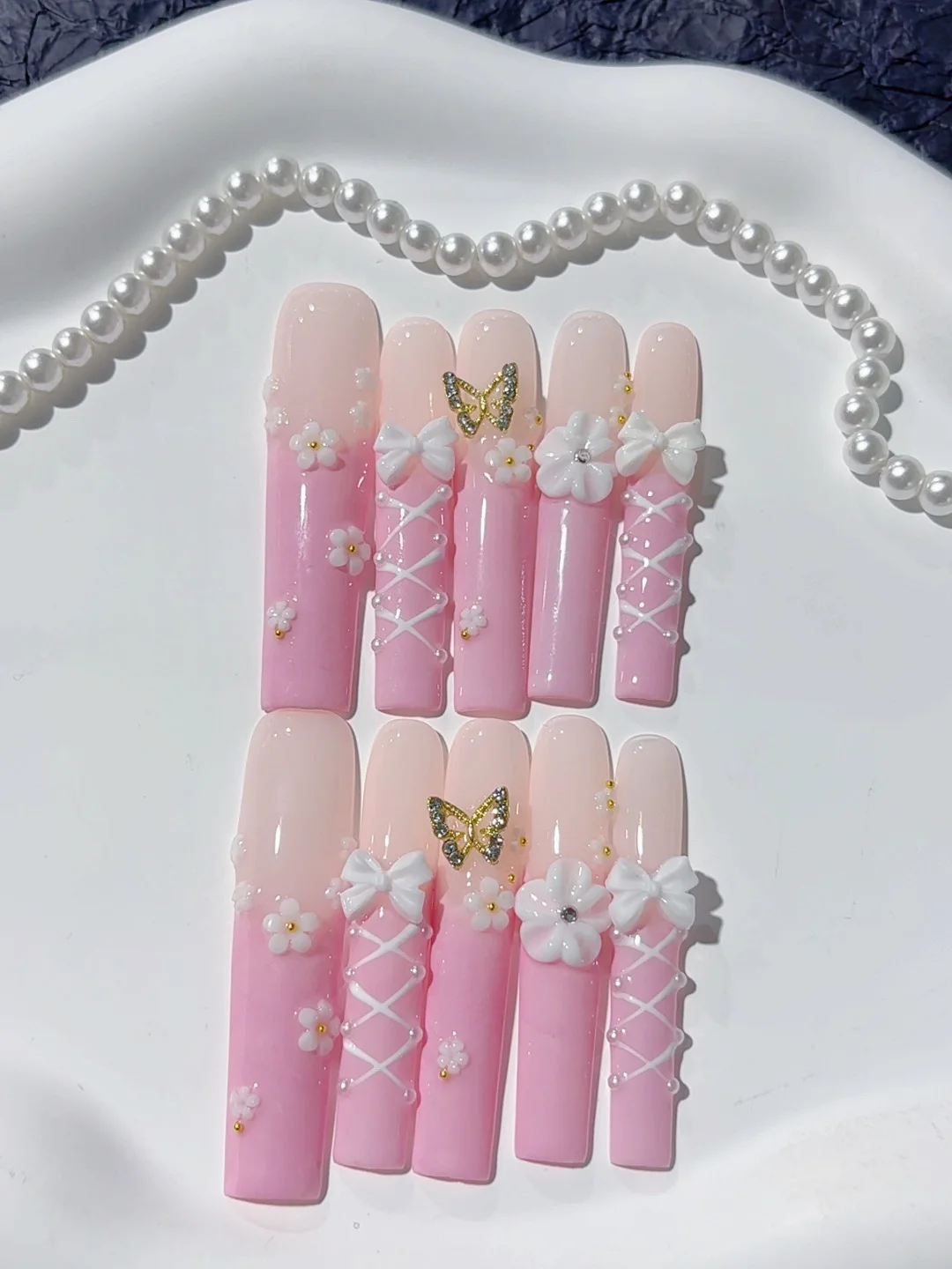 

Butterfly Carved Water Pipe Manicure (Jsa08)