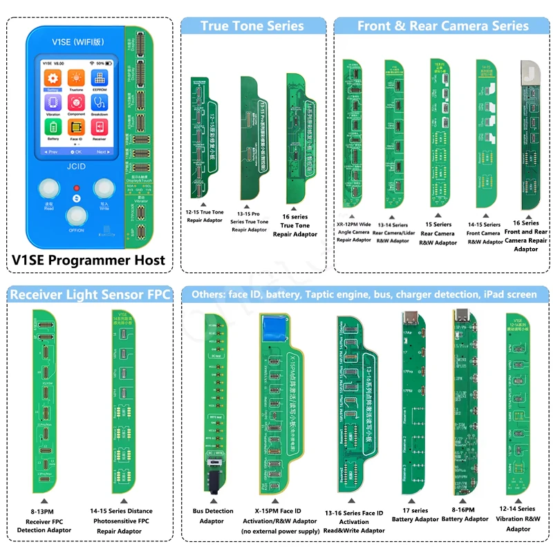 

NEW Dot Matrix Face LCD True Tone Photosensitive Original Color Fingerprint Battery Board JCID JC V1SE V1S PRO For IPhone X-17pm