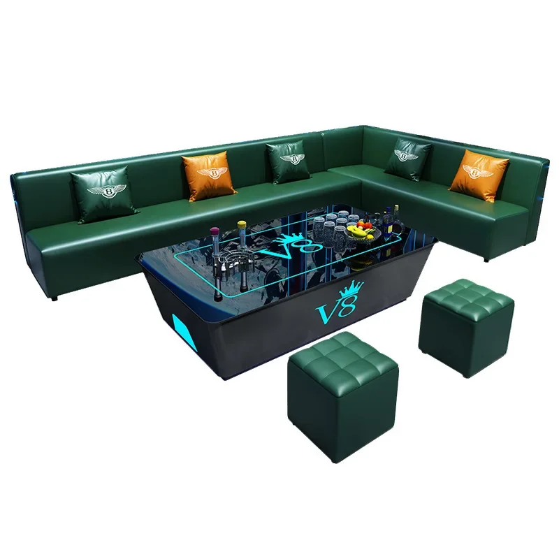 cUSTOMIZED Bar KTV sofa nightclub practice singing room club box Clear bar corner U-shaped L-shaped booth Luminous coffee table