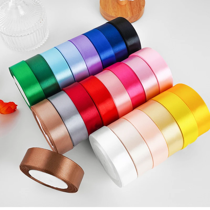 25yards/roll 1inch Satin Ribbon DIY Handmade Crafts Gift Box Flower Cake Decoration Wedding Birthday Party Festival Supplies