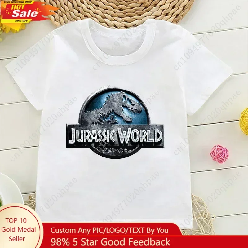

Summer Jurassic Park Children T Shirt Cartoon Dinosaur Printed T-shirt Kid Boy Girl Clothing Cotton Tshirt Fashion Baby Tee Top