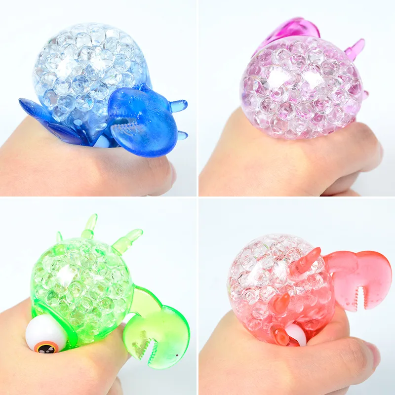 Cute Crab Water Ball Decompression Toys Anti Stress Pinch Bead Stress Squeezable Ball Stress Relief Sensory Toy for Kids Adult