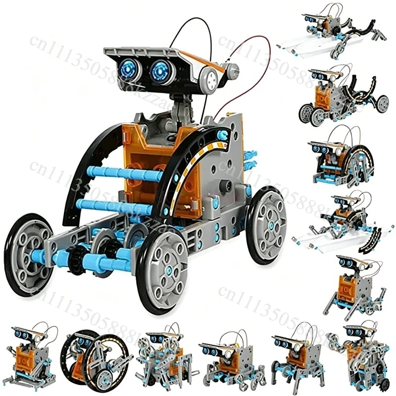 12-in-1 Education Solar Robot Toys -190 Pieces DIY Building Science Experiment Kit for Kids Aged 8-10 and Older,Solar Powered
