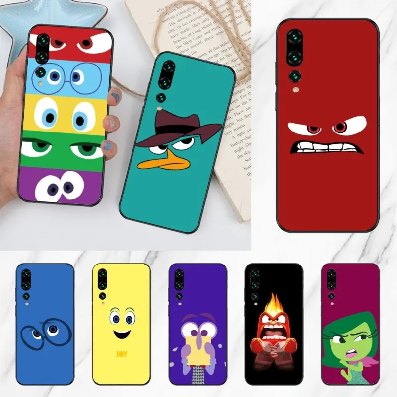 Anime Inside Out Phone Case for Huawei P50 P40 P30 Pro Lite P Smart 2021 2019 Magic 3 Black Soft Cover Funda Shell