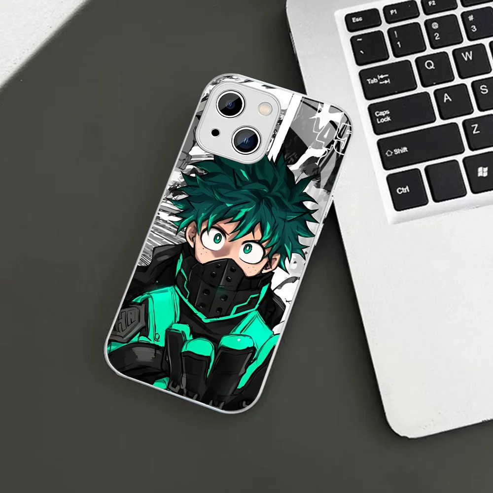 Deku My Hero Academia Phone Case For iPhone 14 13 12 Mini 11 Pro XS Max X XR 14 Plus Tempered Glass Cover