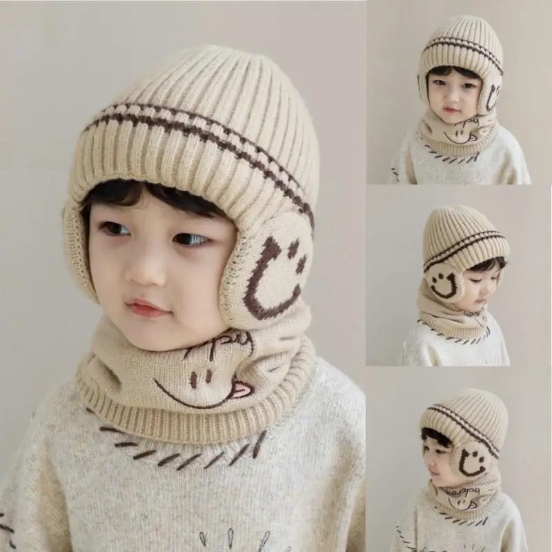 1 مجموعة 1-10Y الأطفال بيبي بوي الشتاء قفازات متماسكة قبعة وشاح 2 قطعة دعوى في الهواء الطلق يندبروف الصوف الدافئة الاطفال حلقة قبعة صغيرة للبنين