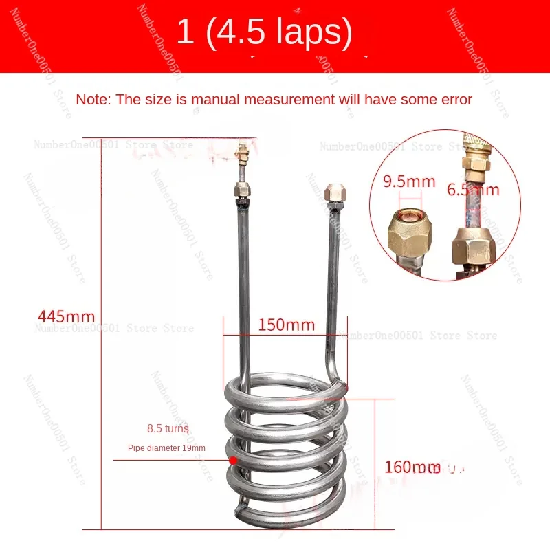 Titanium Tube Evaporator, Straight Titanium Tube Heat Exchanger. 1-5HP Chiller Seafood Fresh Water Fish Tank Heat Exchanger.