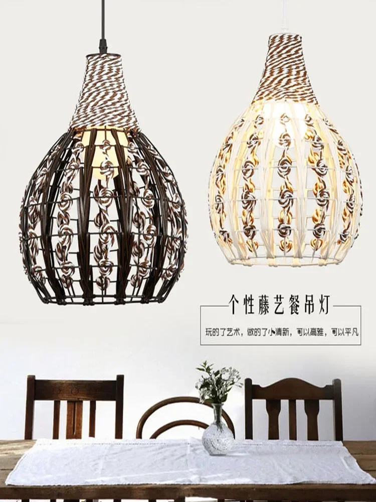 الثريا الحديثة بسيطة الروطان شخصية الإبداعية مطعم بار الممر مصباح القرع خط مصابيح الطاولة ومصابيح #1