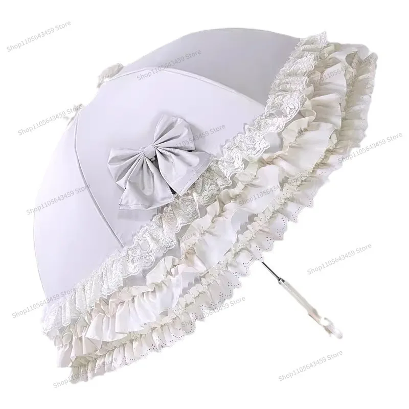 British princess lace long handle sunscreen umbrella lolita shape Muse accessories umbrella wedding photography prop umbrella