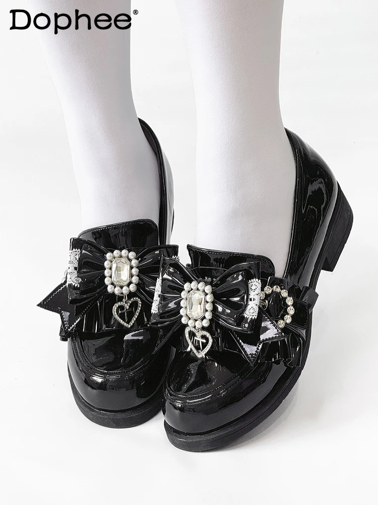

Original Mine Mass-Produced JK Mary Jane Shoes Autumn New Girls' Cute Bow Lolita Low Heel Pumps Japanese Versatile Leather Shoes