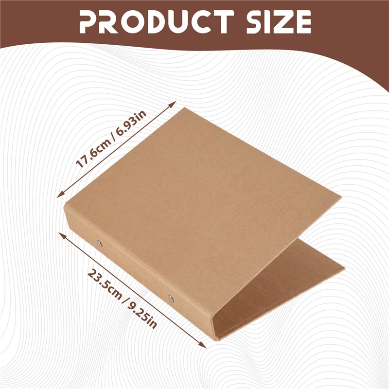 2Pcs A5 Refillable Ring Binder, A5 Kraft Paper Folders With 2 Rings To Add Loose Sheets