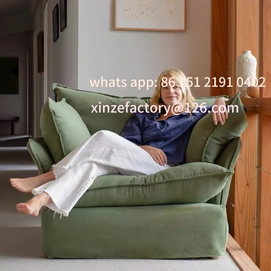 Customizable Nordic Sofa Super Soft Living Room Single Sofa Small Unit Simple Wind Homestay Apartment Japanese Lazy Fabric Sofa