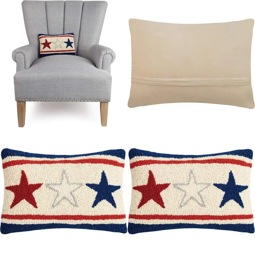 

Подушка-крючок с патриотическими звездами, красная, синяя и белая