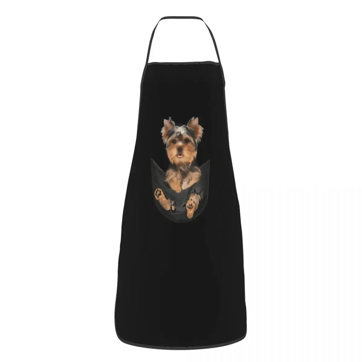 Unisex Yorkshire Terrier In Pocket Kitchen Chef Cooking Baking Apron Men Women Funny Yorkie Tablier Cuisine for Gardening