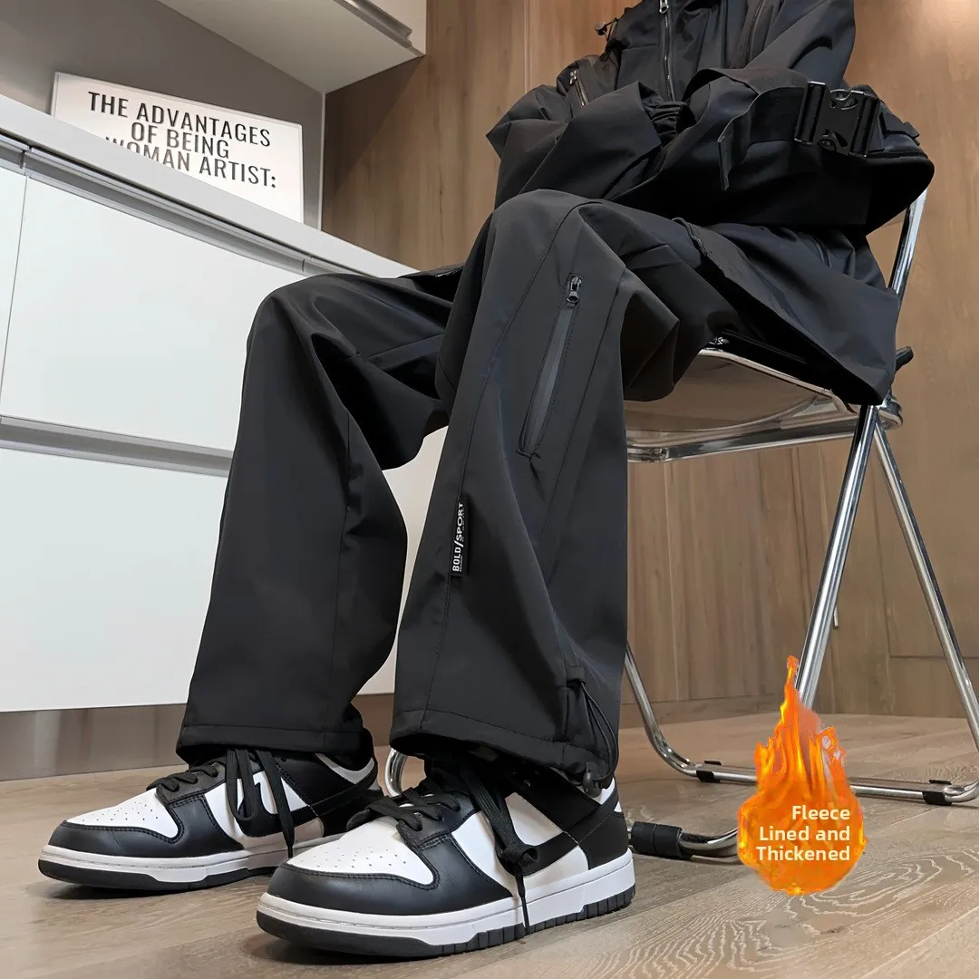 

Мужская весенне-осенняя водонепроницаемая свободная прямая рабочая одежда на подкладке Fce, повседневные длинные брюки, брюки-карго