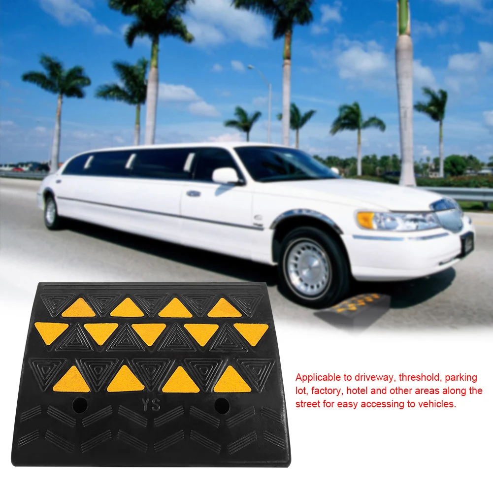 Car Rubber Ramp Rubber Ramp Heavy Duty Rubber Curb Ramps Driveway Threshold Ramp for Car Vehicle Motorbike Wheelchair