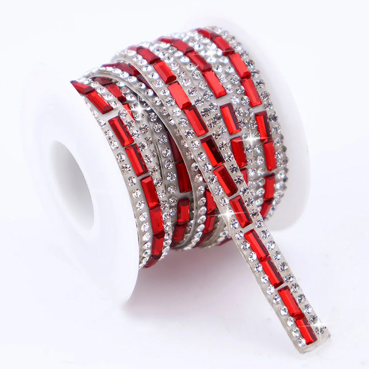 3 Yards Strasskette zum Aufnähen, 7 mm breit, glänzende Kristallsteine, zum Aufkleben, Strasskette für Kleidung, Handarbeiten, Edelsteine, Bastelarbeiten – Detail 7
