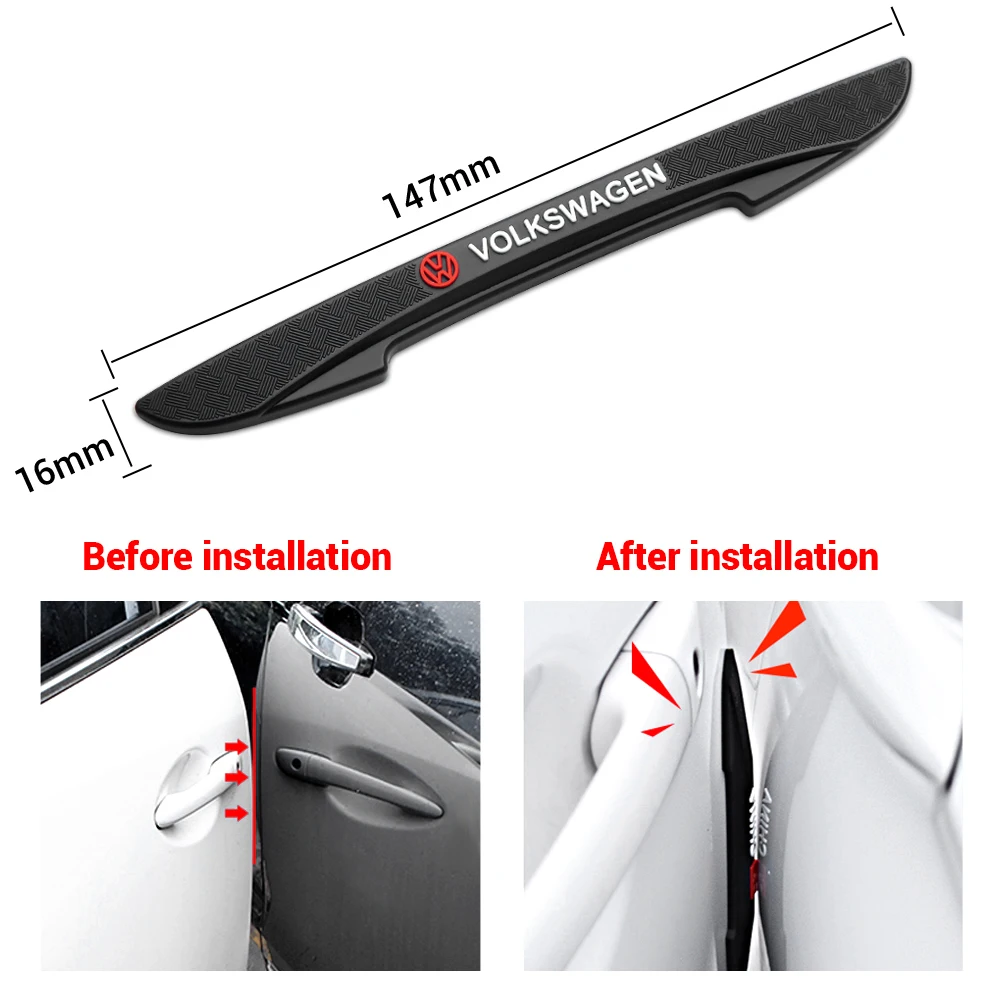 Car Door Anti-Collision Scratch Strip Rearview Mirror Stickers For Volkswagen VW R Line GTI Golf 5 7 Caddy Passat b6 Tiguan Polo