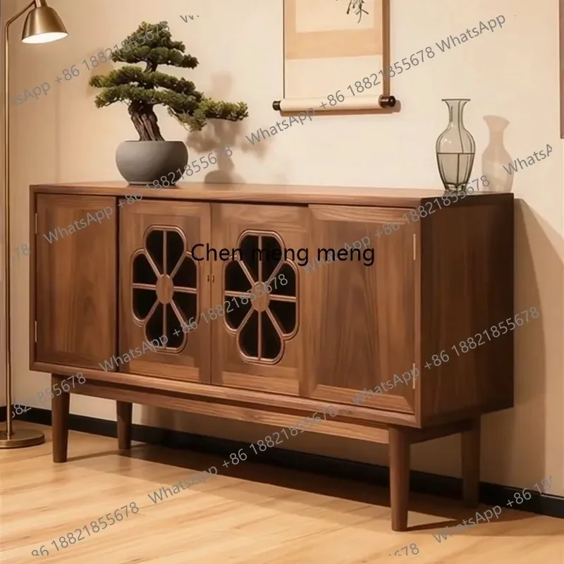 

K153 North American black walnut sideboard minimalist solid wood entryway against the wall foyer table table
