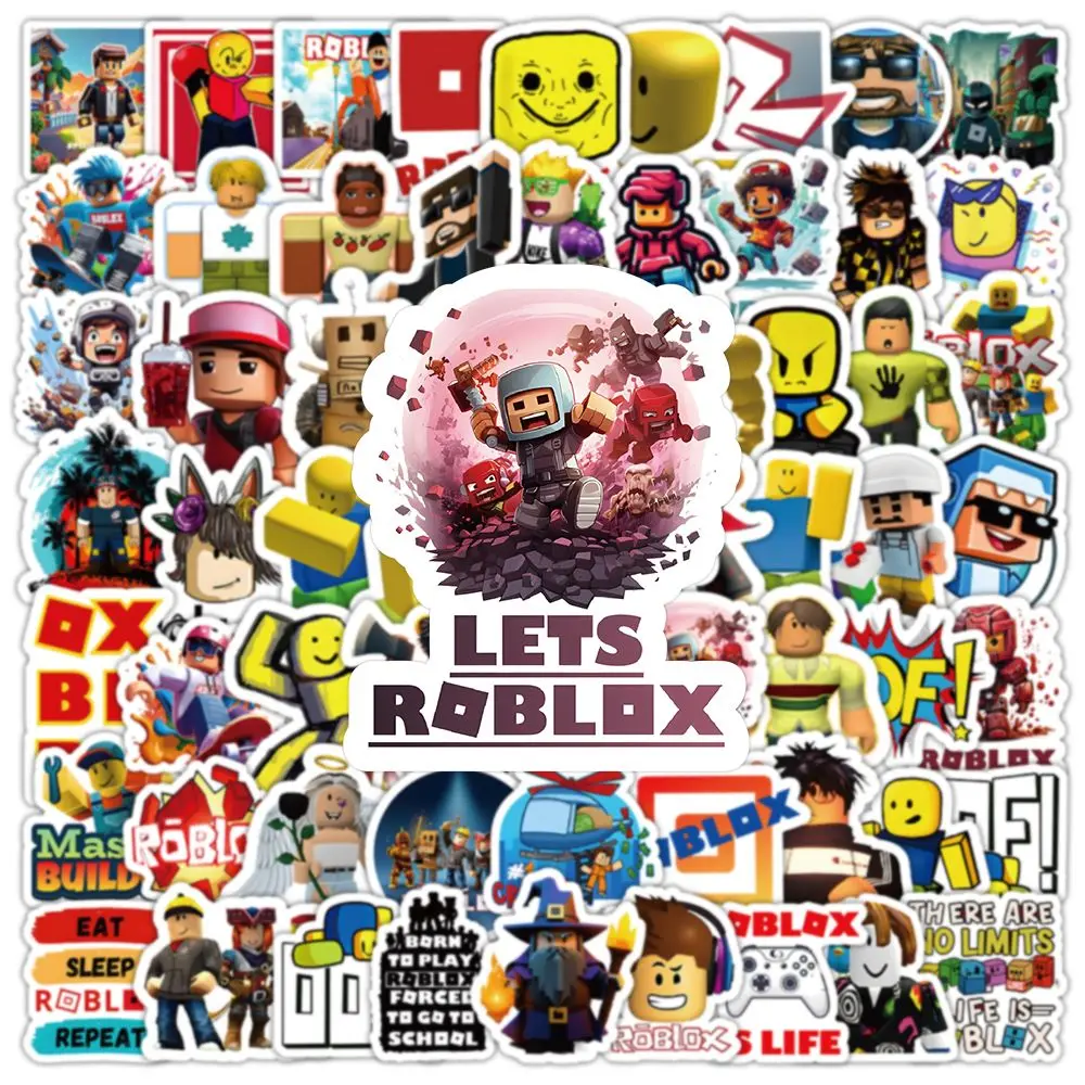 100 Sheets Roblox Sticker Handbook Decorate Creativity Graffiti Diy Water Proof Patch Boy Computer Water Cup Game Pattern Gift