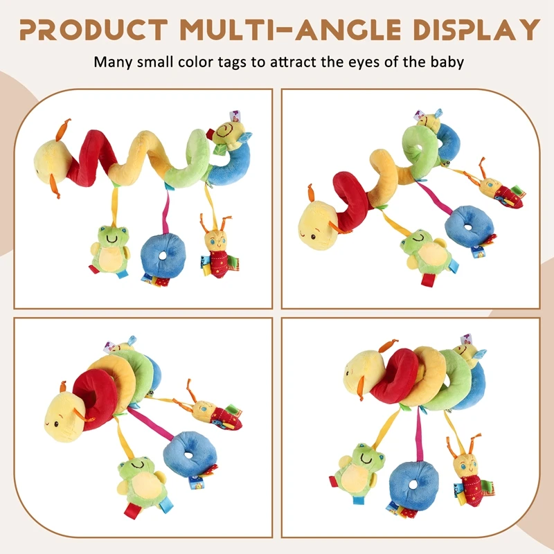 Śliczna aktywność spiralne łóżeczko wózek fotelik samochodowy podróż wiszące zabawki grzechotki dla dzieci