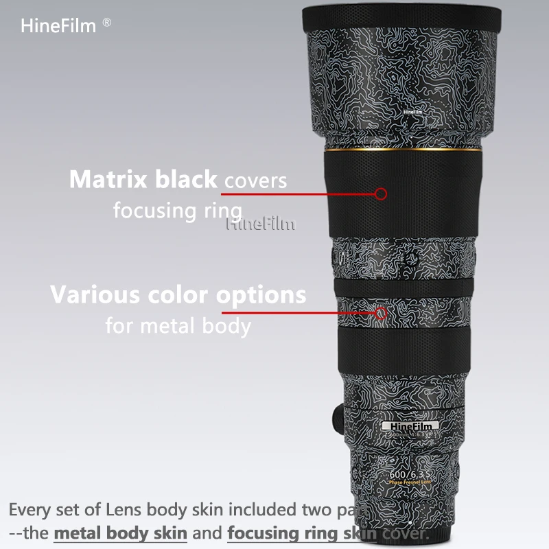 Hinefilm Skin for Nikkor Z600 f6.3 Lens Decal Skin for Nikon Z 600mm f/6.3 VR S Lens Wrap Cover 600F6.3 Sticker 600 f6.3 Skin