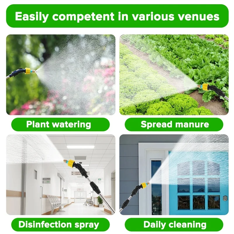 

AB46-Electric Garden Watering Spray With Hose USB Adjustable Lawn Sprayer Nozzle Sprinkler Weeds Plant Mister