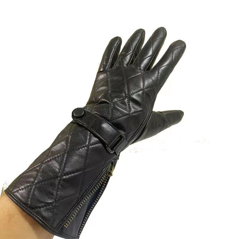 Importierte montierte Polizei Leder handschuhe Männer Radfahren fahren dünne nackte Leder Reparatur Handy Auto Schaffell Handschuhe Männer t – Detail 5
