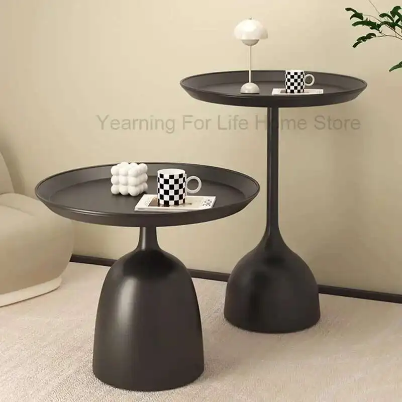 

Round Black Cute Coffee Tables Metal Modern Minimalist Luxury Coffee Table Small Low Muebles Para El Hogar Living Room Furniture