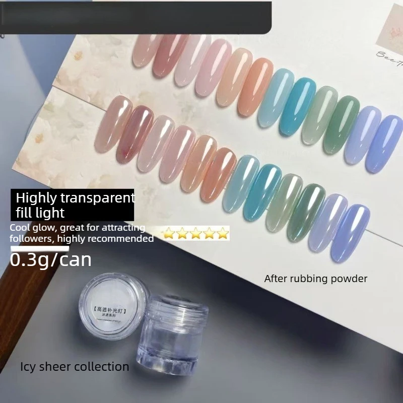New Nail Mirror Bright Plating Aurora Chrome Powder for Nails Moonlight Pearl White Rubbing Powder Manicure Chrome Flash Dust 4