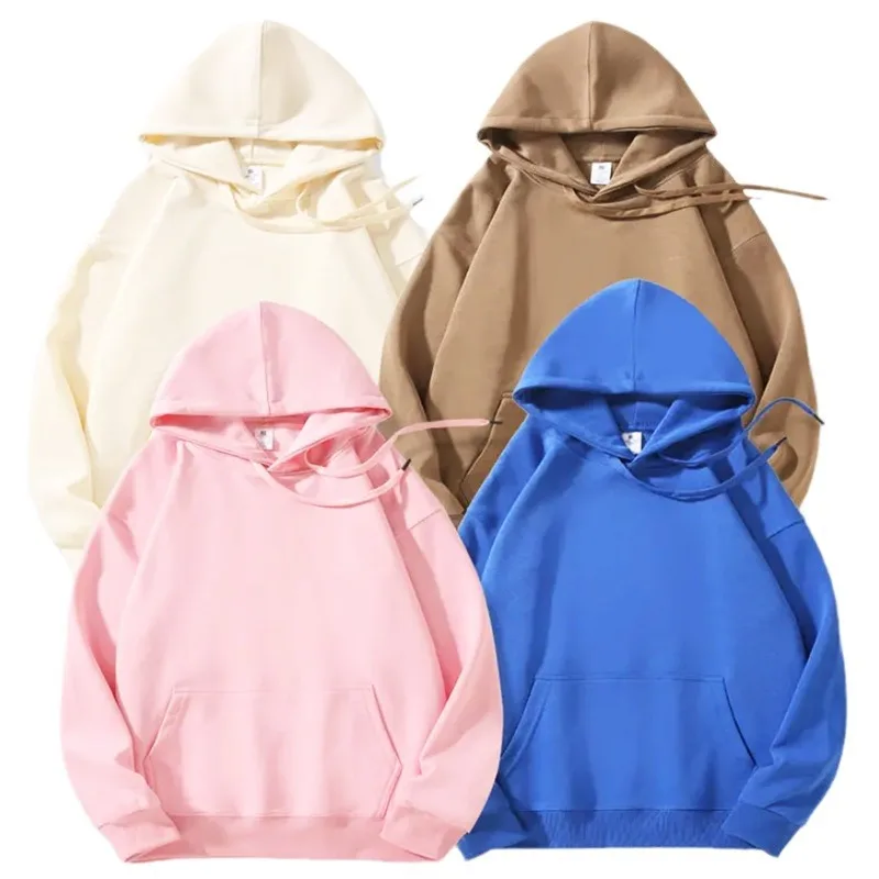 

320gsm Cotton Fleece Hoodies Loose Fit Men or Women Casual Hooded Sweatshirt Asian Size S-3XL