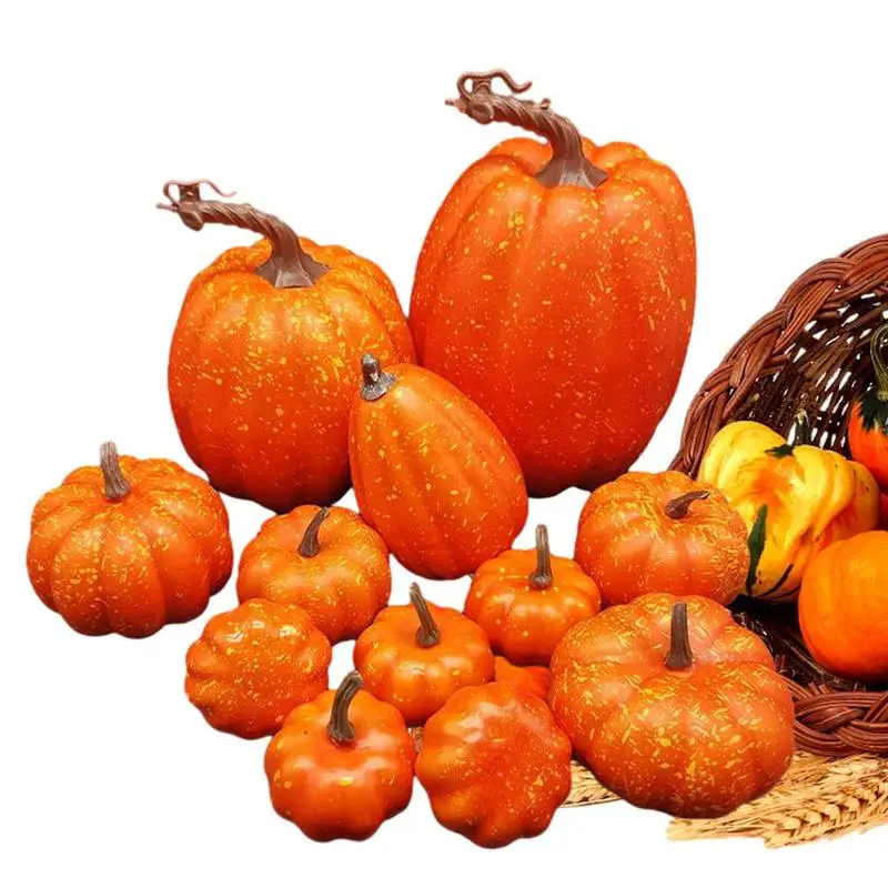 

Artificial Halloween Pumpkins 12X Pumpkin Fall Decoration Artificial Fall Pumpkin Decorations Indoor Thanksgiving Decorations