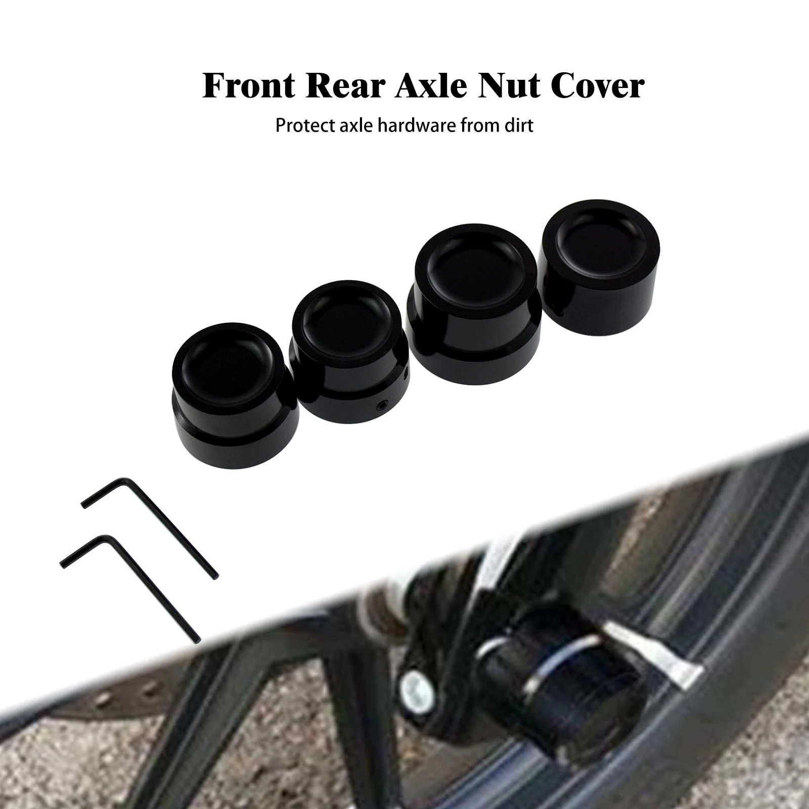 Motorcycle Front Rear Axle Nut Covers Caps Black For Harley Sportster XL 883 1200 Softail Deluxe V-Rod Touring CVO Road King