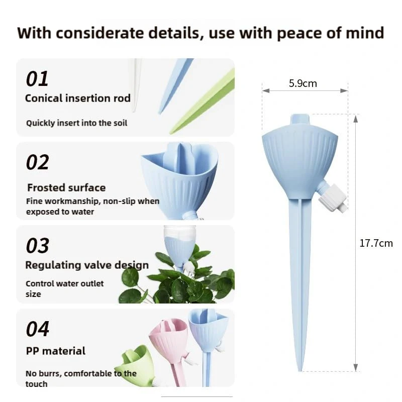 5 قطعة نظام الري بالتنقيط التلقائي | معدل التدفق القابل للتعديل | مسامير ذاتية السقي للنباتات | لا حاجة للطاقة #5