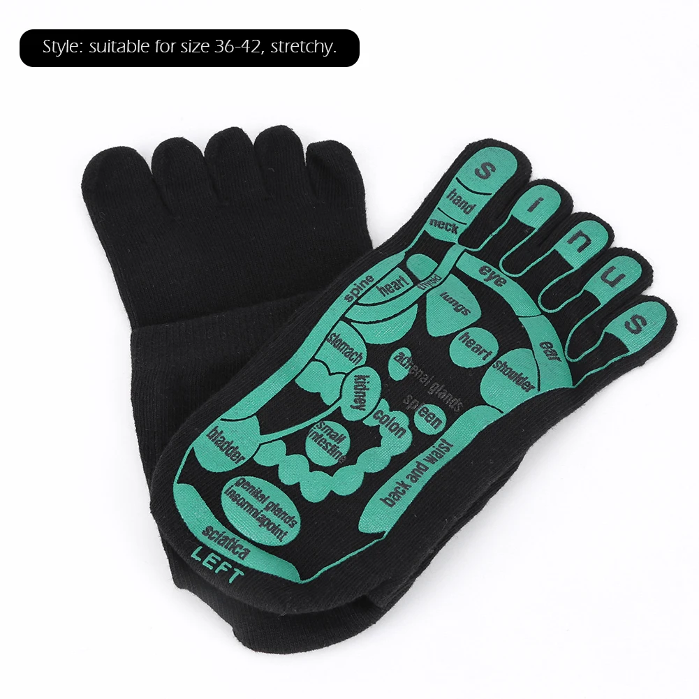 خمسة أصابع نقاط الوخز التوضيح الجوارب تنفس ريفليكسولوجي نقطة الوخز الجوارب مرنة سهلة التنظيف مريحة للمنتجعات الصحية المنزلية #6