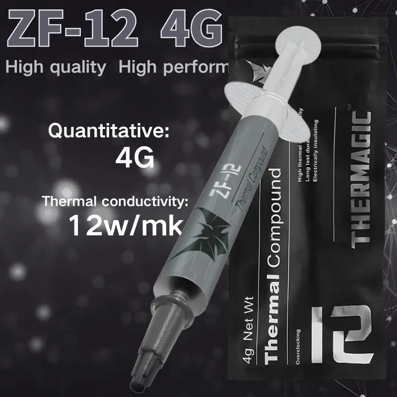 High-Quality ZF12 MX-4 Thermal Paste for CPU GPU Cooling 12W Thermal Conductivity CPU Thermal Grease for Processor And Cooler