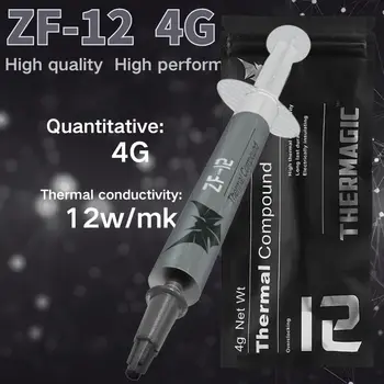Pasta Térmica ZF12 MX-4 de Alta Qualidade para Resfriamento de CPU e GPU, 12W de Condutividade Térmica, Graxa Térmica para Processador e Cooler