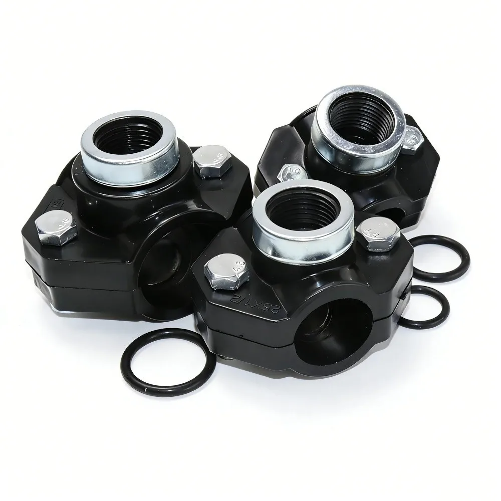 Female Thread Pipe Clamp Three Way Saddle Internal Thread Water Splitter PVC Water Pipe Reducing Thread Connector PE Water Pipe