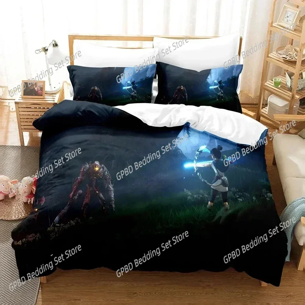 New Anime Game Bridge Spirits Kena Comfortable Duvet Quilt Cover Pillowcase Bedding Set Children Bedroom Decoration Home Textile