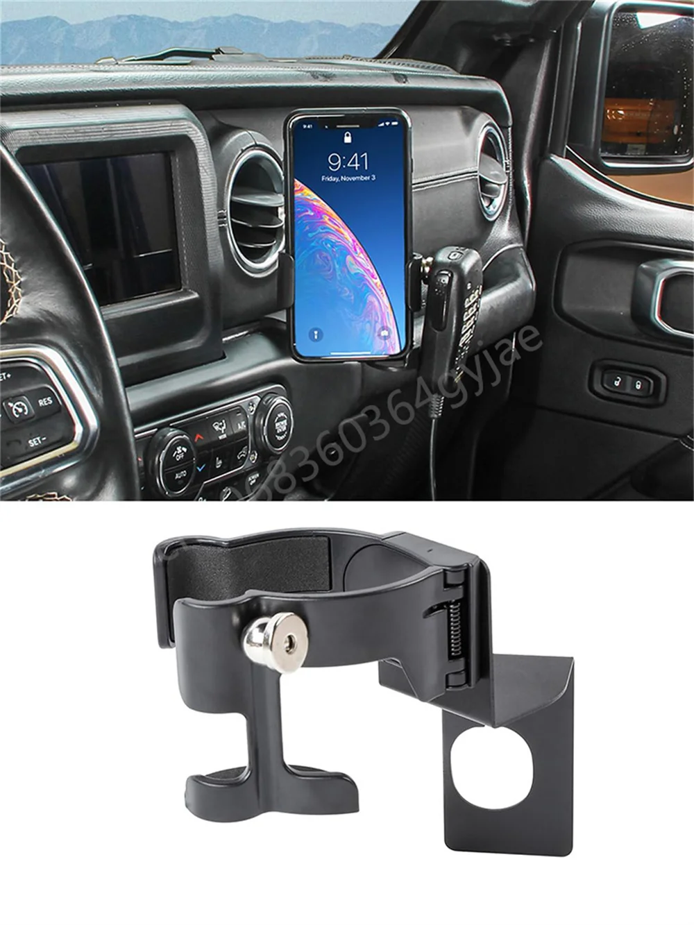 3 in 1 Bolt-on Stand Bracket Organizer For Jeep Wrangler JL JLU 2018-2023 & Gladiator JT Multi-Function Drink Cup Phone Holder