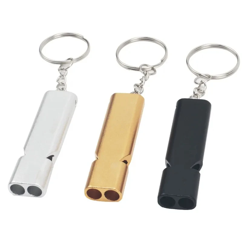 

1-3pcs Dual Frequency Survival Whistle Flat Metal Whistle for Outdoor Hiking Climbing Emergence Whistle Cheerleading Souvenirs