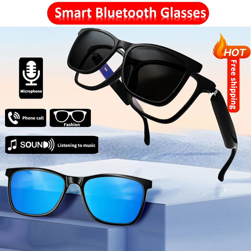 Polarized Bluetooth Sunglasses UV Protection Audio Sun Glasses Anti Blue Light Open Ear Music Hands Free Calling Holiday Gift