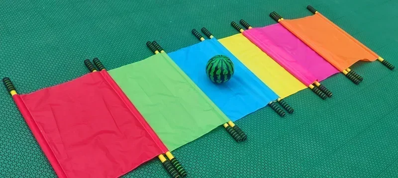 Kindergarten teacher stretcher, two people carrying watermelon, outdoor sports game props