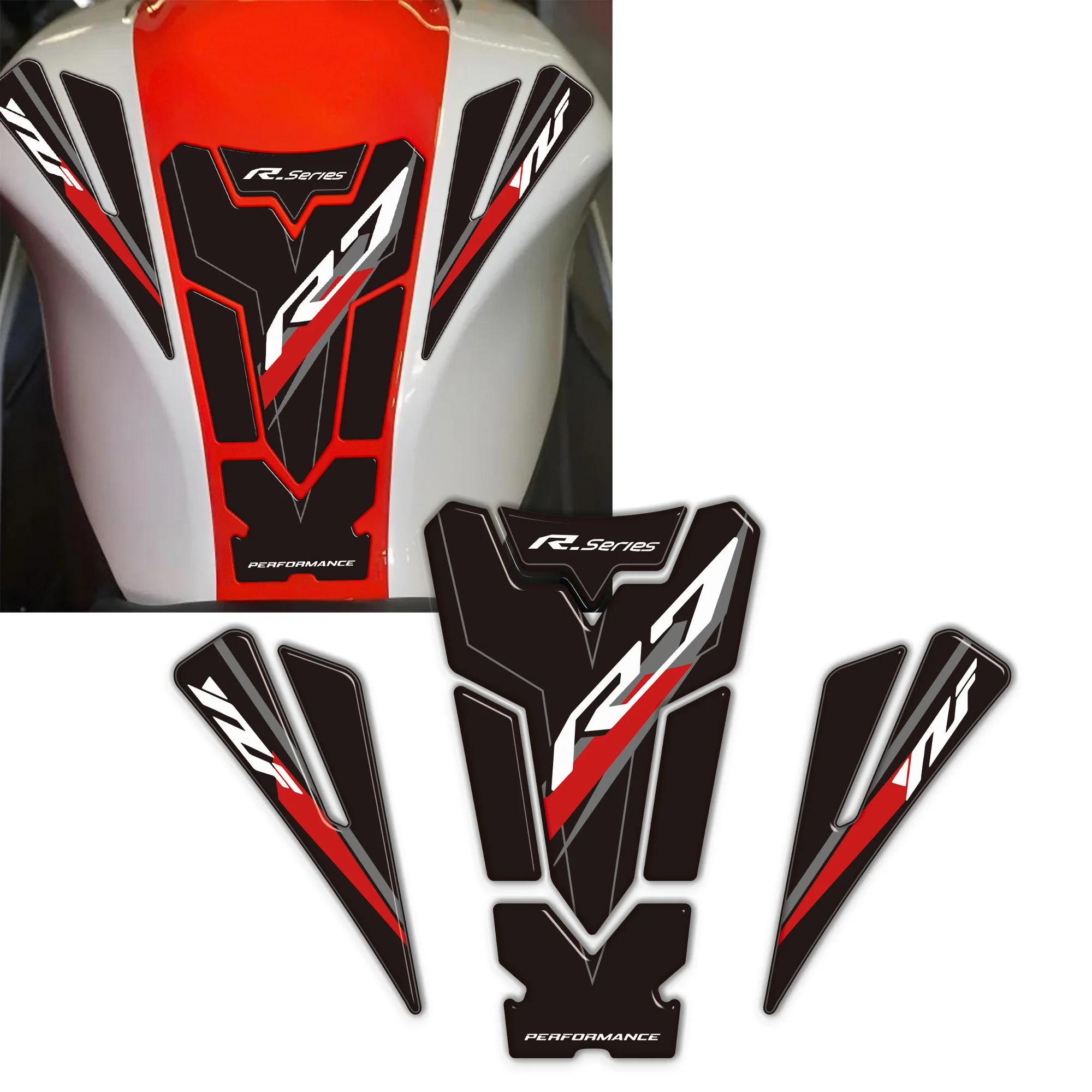 3D side tank Guard protector stickers compatible with Yamaha R7 2021-2025