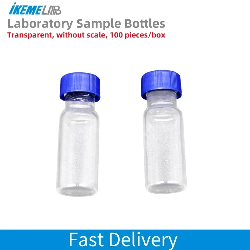 IKEME Autosampler 2Ml HPLC 9-425 Clear Borosilicate Glass Vial with Screw Cap High Temperature SterilizableEach Pack Contains100