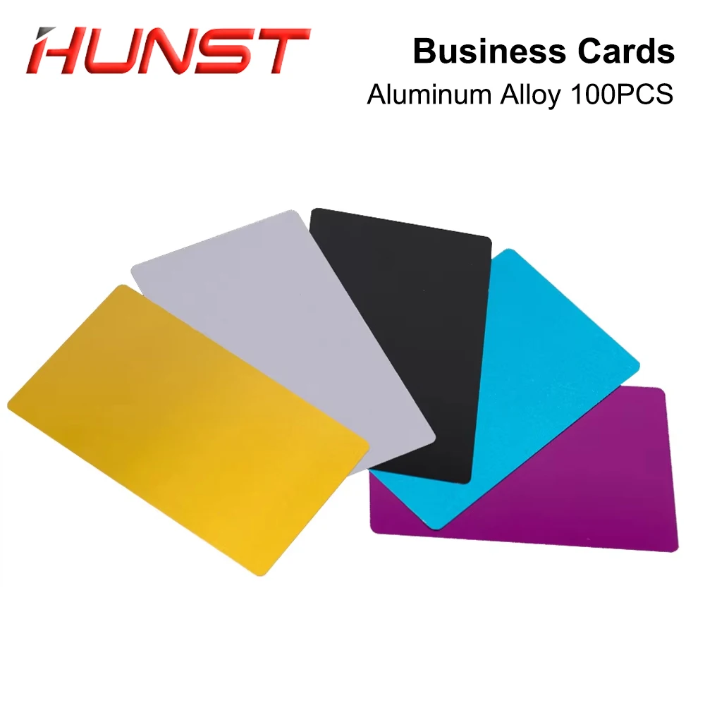 Hunst 100PCS/LOT Business Name Cards Multicolor Aluminium Alloy Metal Sheet Testing Material for Laser Marking Machine