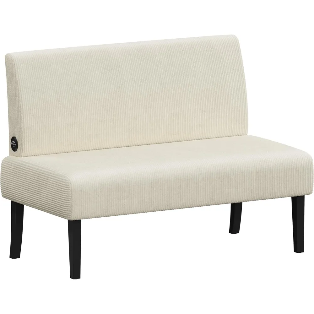 Mini sofá compacto, futón de dos plazas para dormitorio, tela de pana, fácil montaje, ideal para espacios pequeños, sala de estar