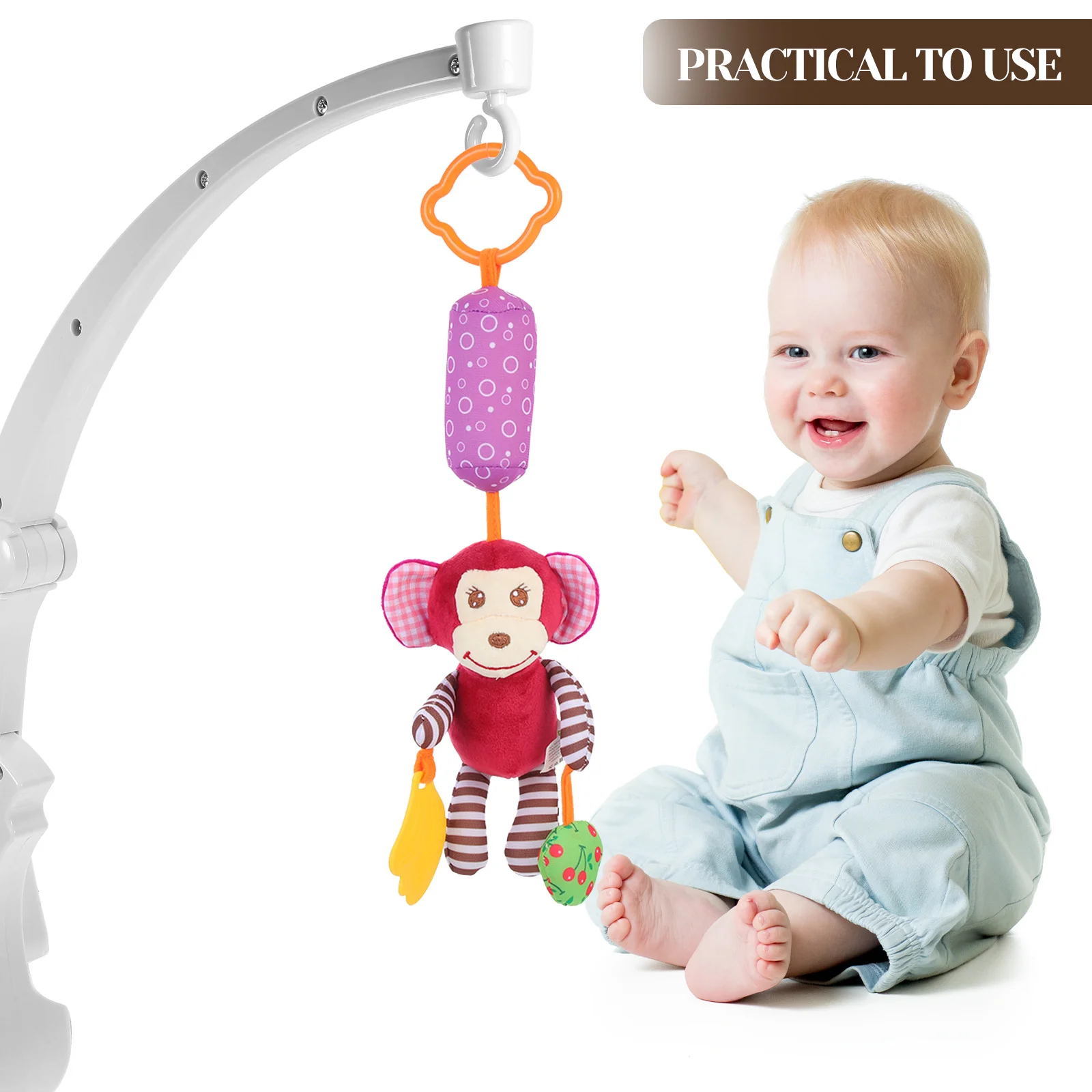 

Sturdy Plastic Crib Mobile Arm Bed Bell Holder Floor Standing Adjustable Baby Crib Accessory Hanging Toy Organizer White Safe