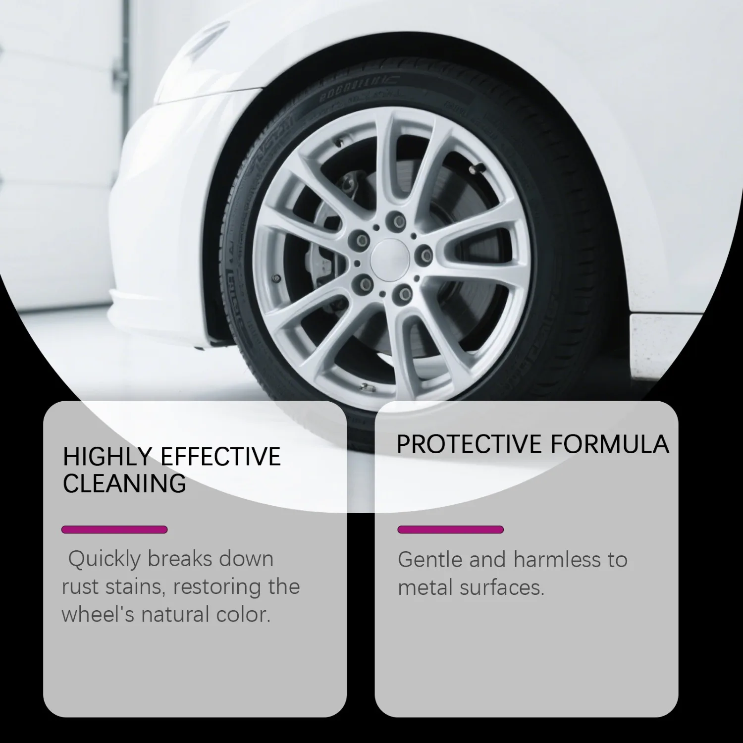 Wheel Hub Maintenance Rust Remover Spray,Dissolves Iron Oxide&Stains from Alloy Rims,Anti Corrosion Coating for Daily Protection